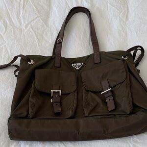 Prada  green/ Brown  Bag